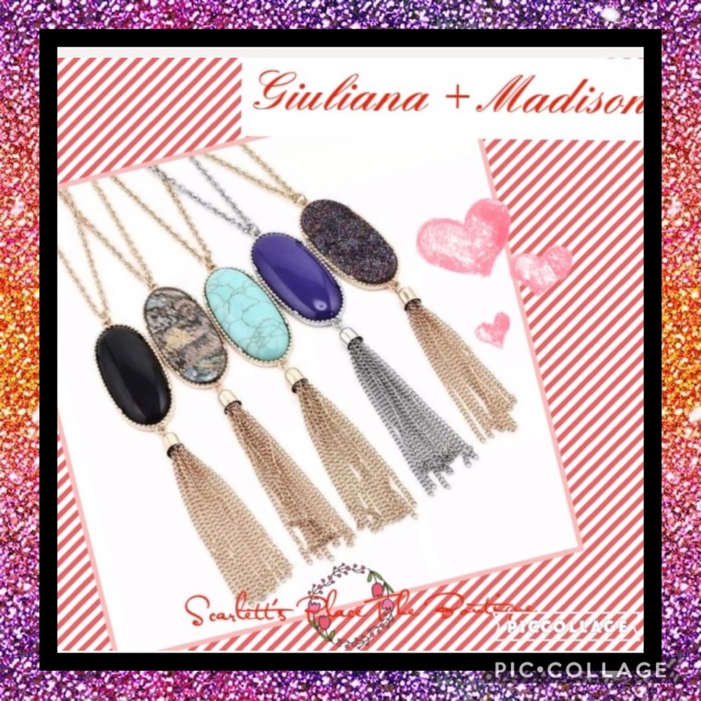Boho-inspired Turquoise and Black Tassel Necklace